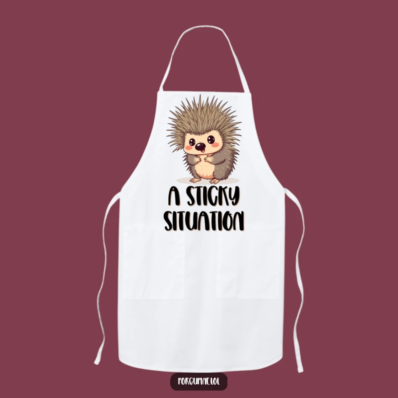 Funny Porcupine Tangled Quills Apron - Hilarious Kitchen Gear for Clumsy Cooks