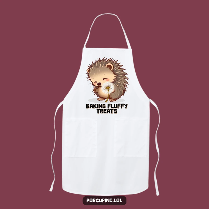 Funny Porcupine Dandelion Apron: Cook with Playful Charm!
