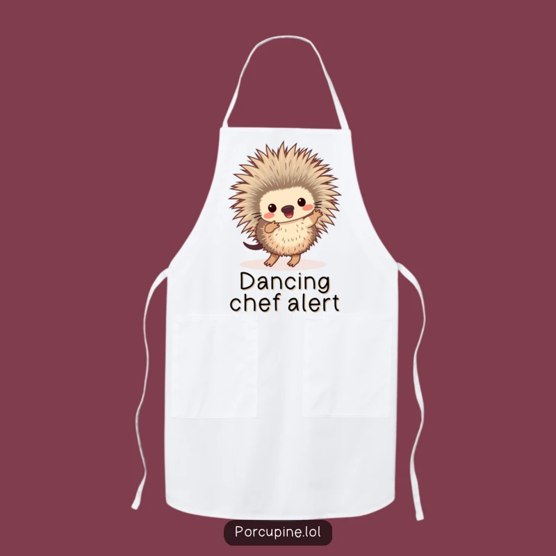 Funny Dancing Porcupine Apron: Cook Up Laughs with this Prickly Chef!