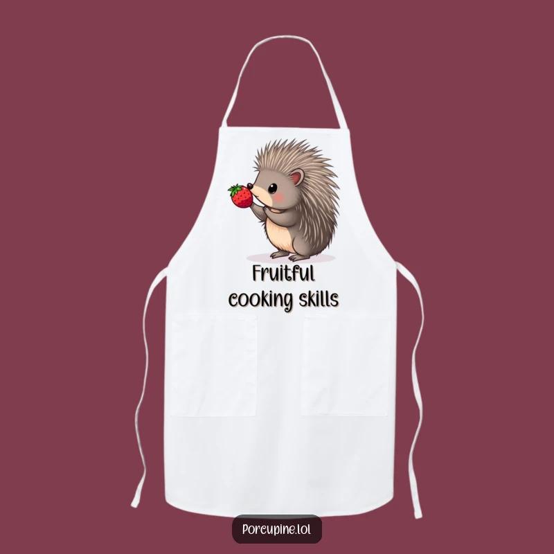 Funny Porcupine Berry Balance Apron - Prickly Chef's Skillful Kitchen Gift
