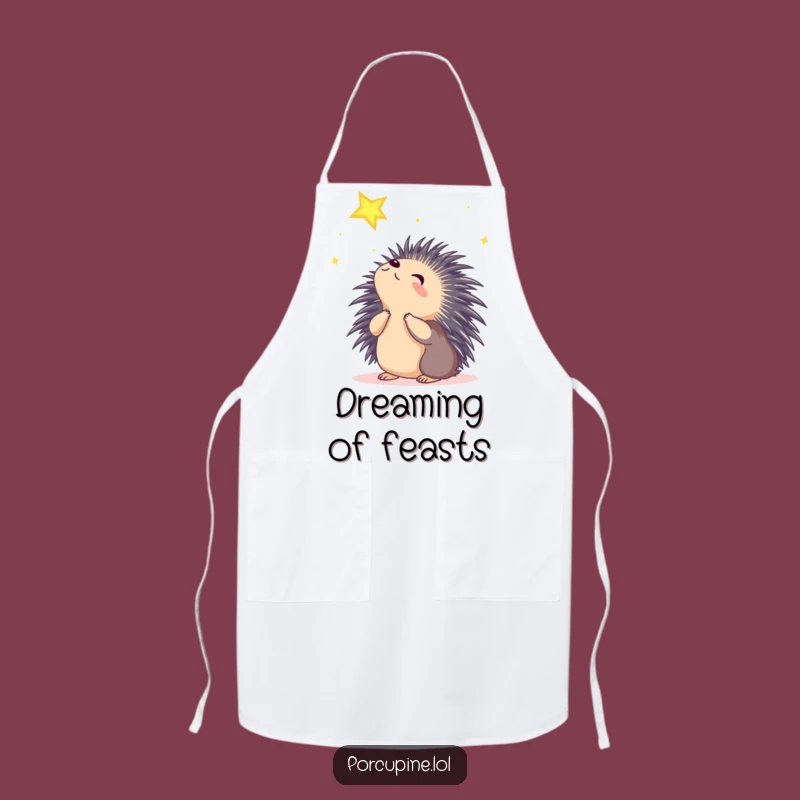 Funny Wondering Porcupine Apron: Kitchen Dreams for Star Gazing Cooks Gift