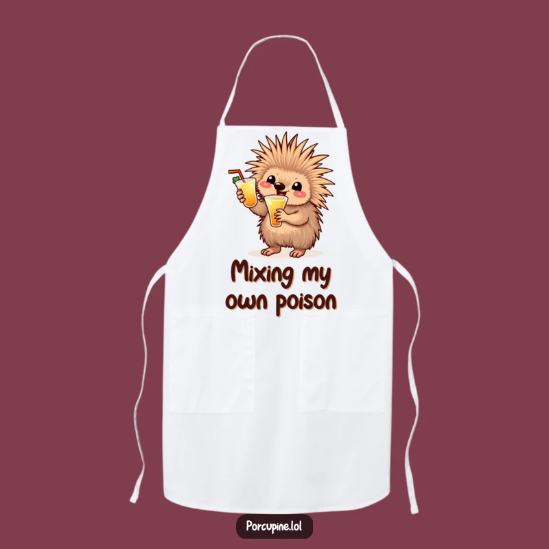 Funny Cocktail Porcupine Apron: Stir Up Laughs in the Kitchen!