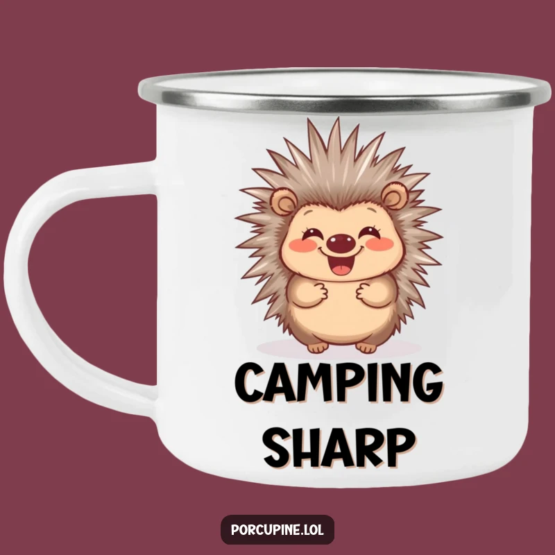 Funny Porcupine Quill Camping Mug: Happy Prickly Adventure Gift!