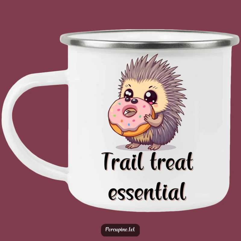Durable Funny Porcupine Donut Camping Mug: Your Sweet Companion for Adventures