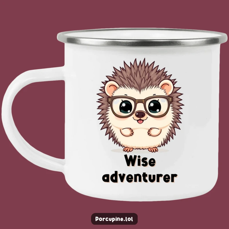 Funny Curious Porcupine Camping Mug: Ponder Your Adventures with Humor