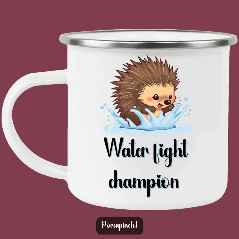 Funny Dodging Porcupine Camping Mug: Hilarious Sips, Splash-Free!