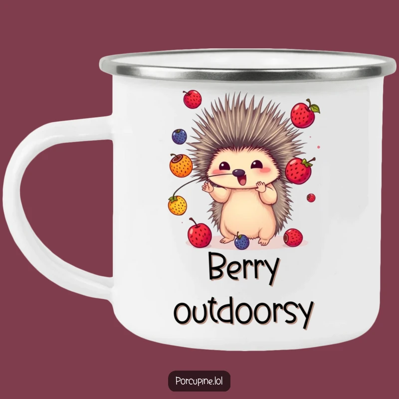 Funny Juggling Porcupine Camping Mug: Sip and Juggle with Hilarious Style