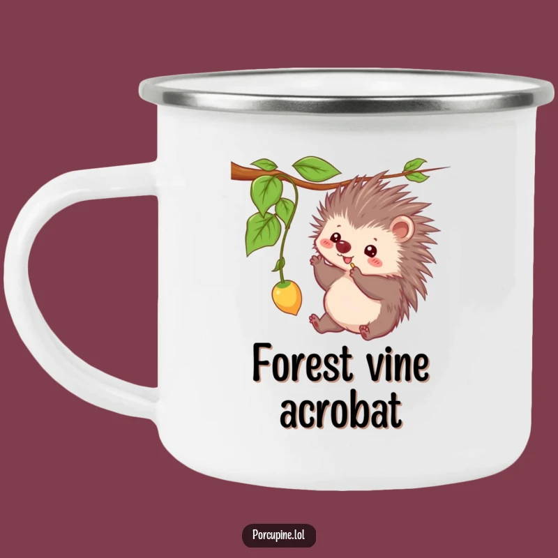 Funny Kawaii Porcupine Camping Mug: Prickly Playful Outdoor Gift