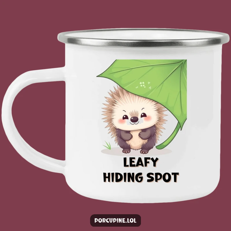 Funny Shy Porcupine Campfire Mug: Gentle Companion for Cozy Adventures