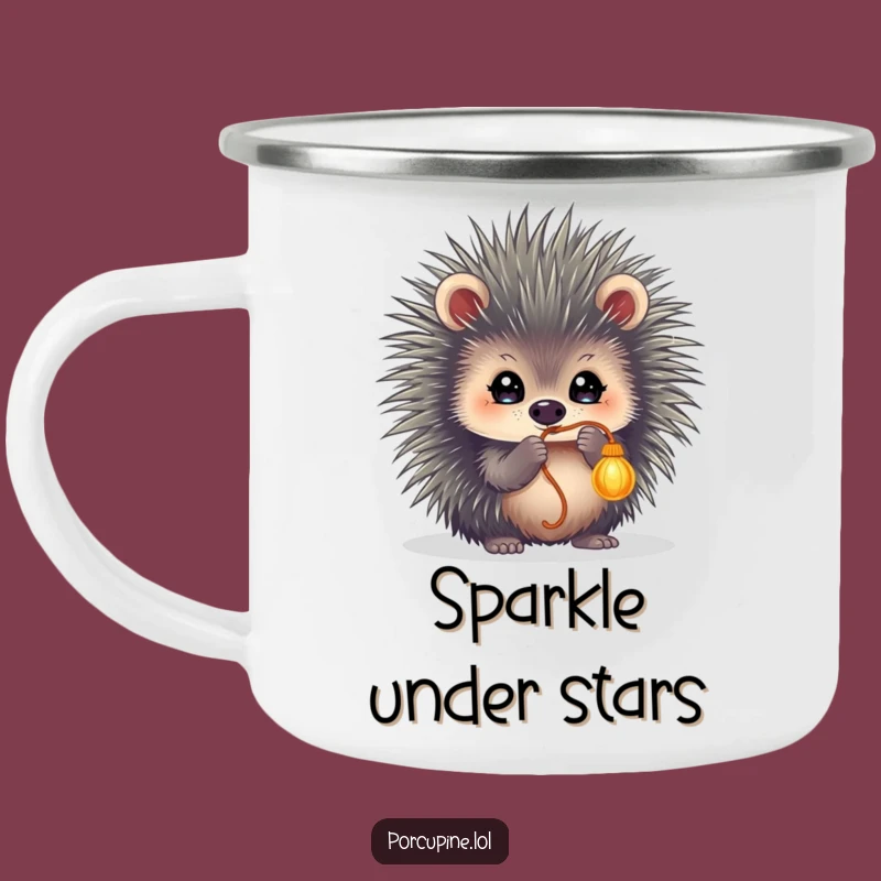 Funny Porcupine String Batting Camping Mug - Durable and Playful Outdoor Companion