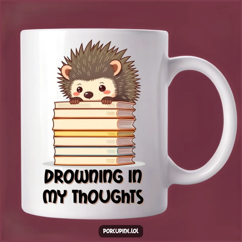 Funny Overwhelmed Porcupine File Stack Mug: The Perfect Gift for Busy Bees