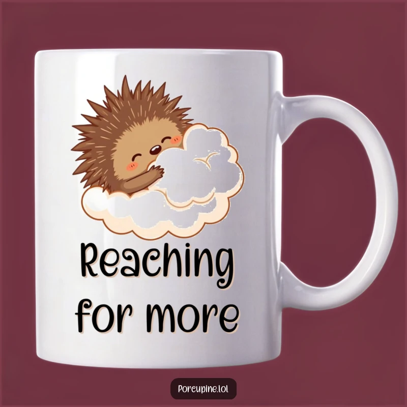 Funny Clumsy Porcupine Hugging Cloud Mug - Hilarious Gift for Dreamers