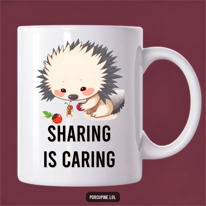 Funny Generous Porcupine & Ant Mug - Hilarious Kindness Gift