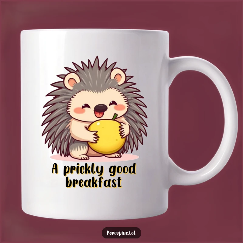 Funny Porcupine Fruit Balance Mug - Hilarious Gift for Animal Lovers and Quirky Friends