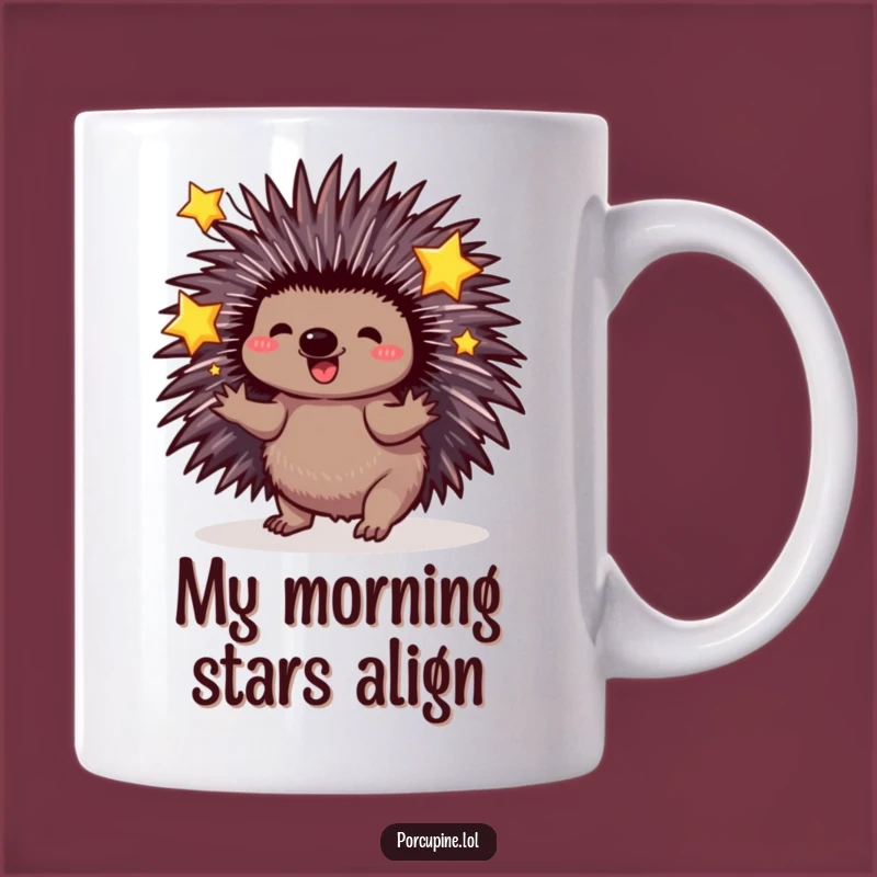 Funny Porcupine Juggling Stars Mug: Whimsical and magical, perfect unique gift