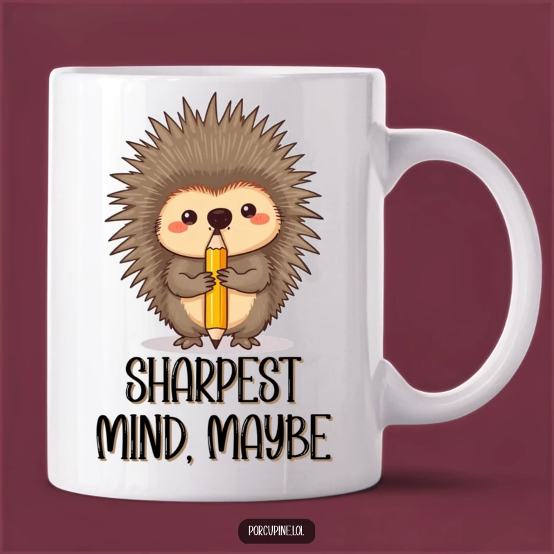 Funny Porcupine Pencil Balancer Mug - Focused Porcupine, Perfect Funny Gift
