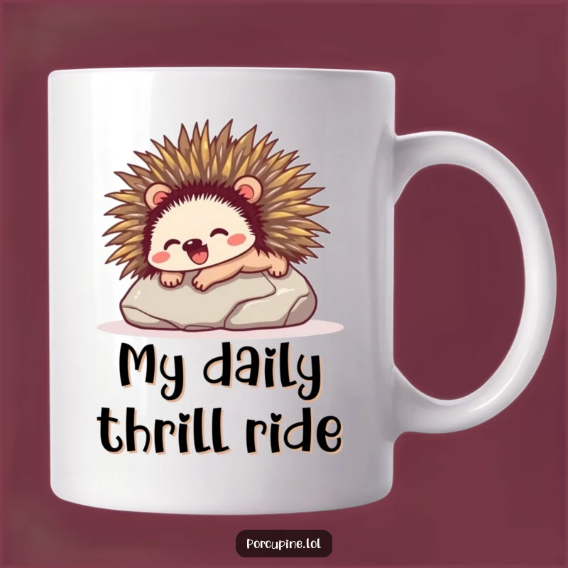 Funny Porcupine Stone Slide Mug: A Hilarious Gift for Wildlife Lovers