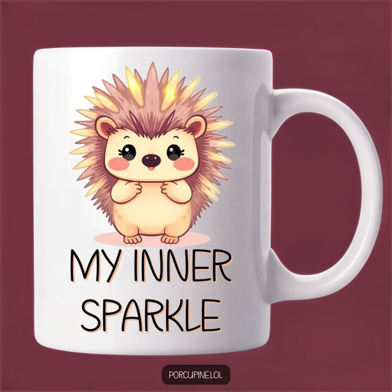 Funny Glowing Porcupine Mug - Whimsical & Magical Gift for Amused Souls