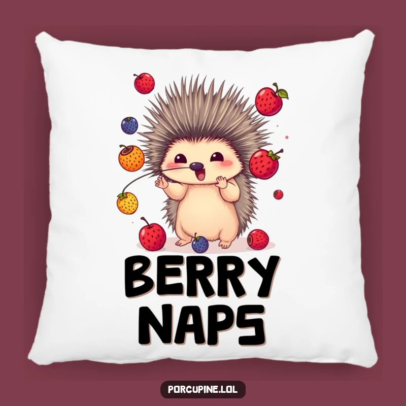 Funny Juggling Porcupine Pillow: Cozy Comfort with a Colorful Twist