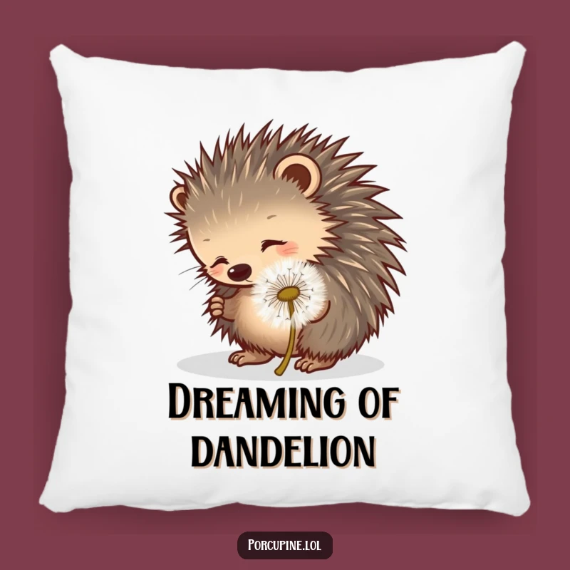 Funny Porcupine Dandelion Pillow: Cozy Up with Playful Comfort!