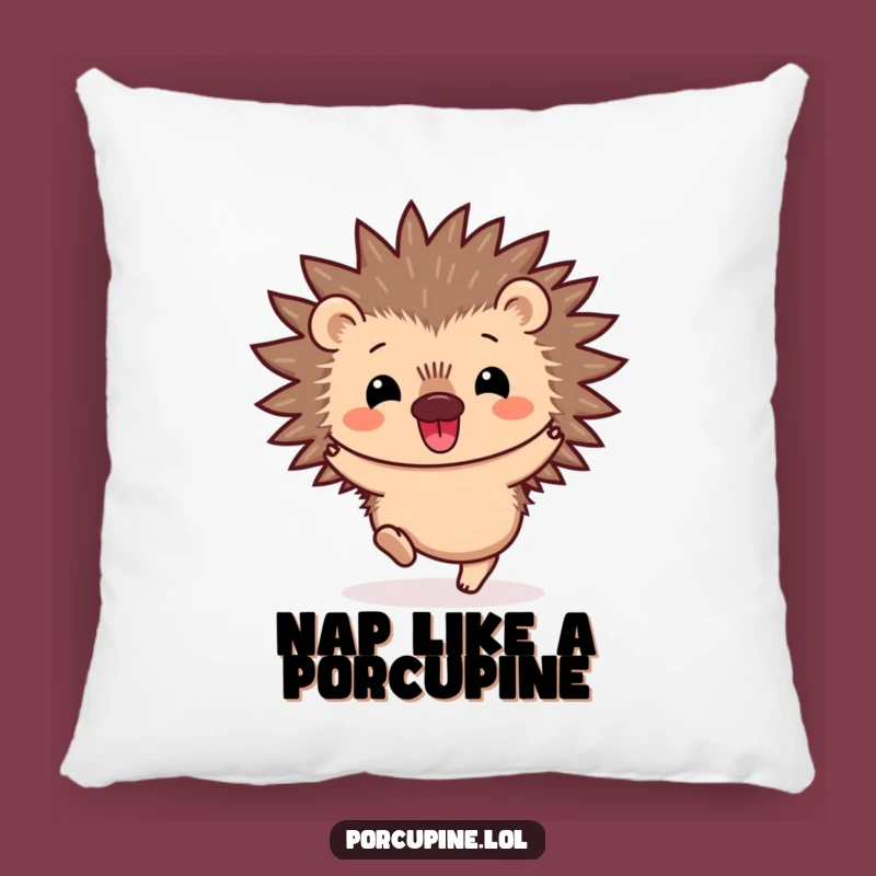 Funny Kawaii Porcupine Hop Pillow: Cuddle Up with This Cute and Hilarious Decorative Accent