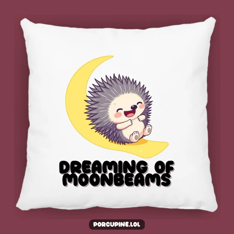 Funny Porcupine Moonbeam Pillow: Cozy Gleeful Slider for Hilarious Comfort
