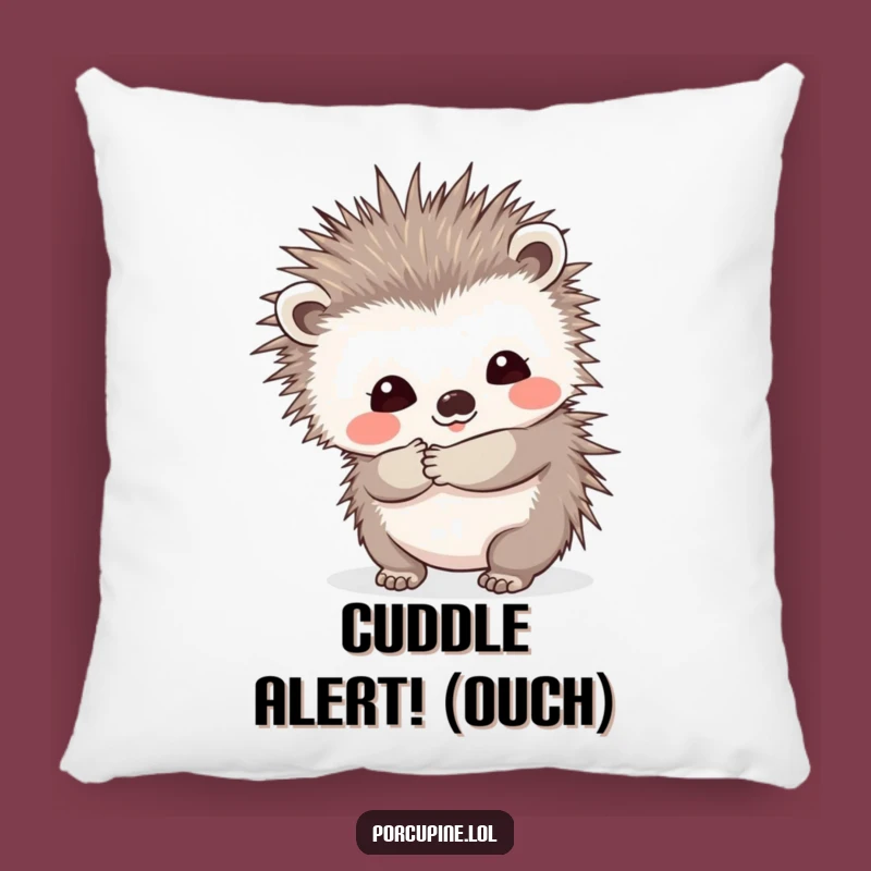 Funny Prickly Hug Porcupine Pillow: Shy Smile for Cozy Comfort and Humor