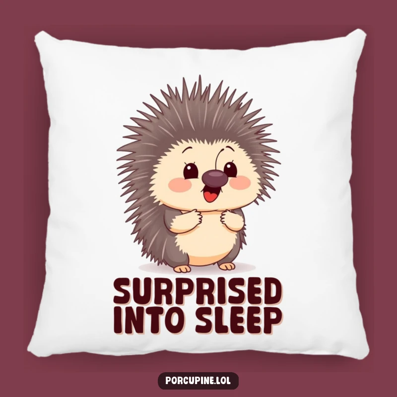 Funny Surprised Porcupine Pillow - Comfy Accent with a Hilarious Expression