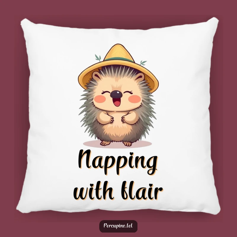 Funny Porcupine Hat Pillow - Cozy Up with This Adorable and Hilarious Character
