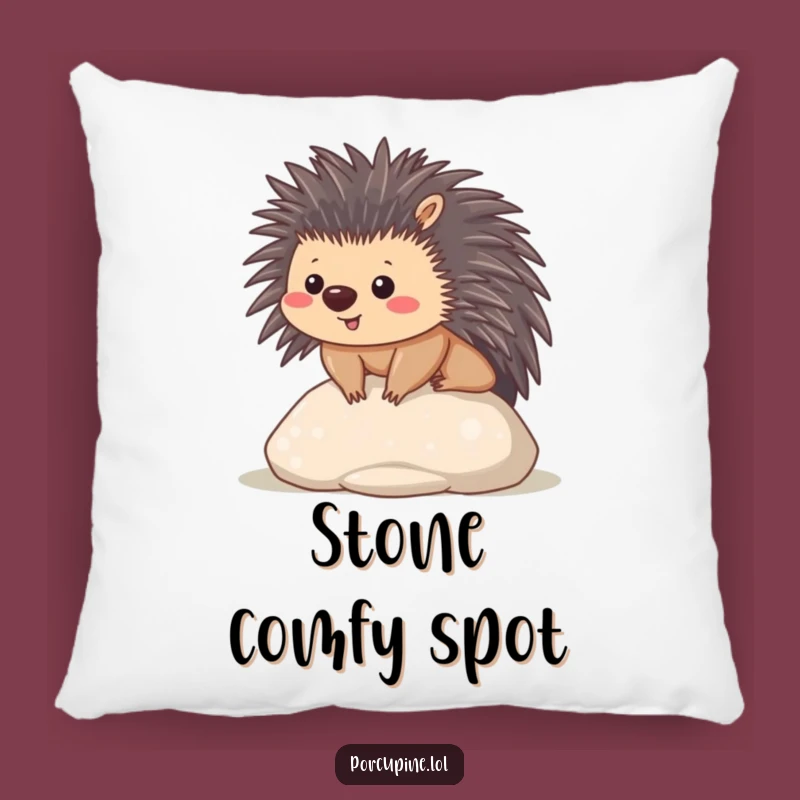 Funny Kawaii Porcupine Pillow: Contented Prickles Cozy Gift