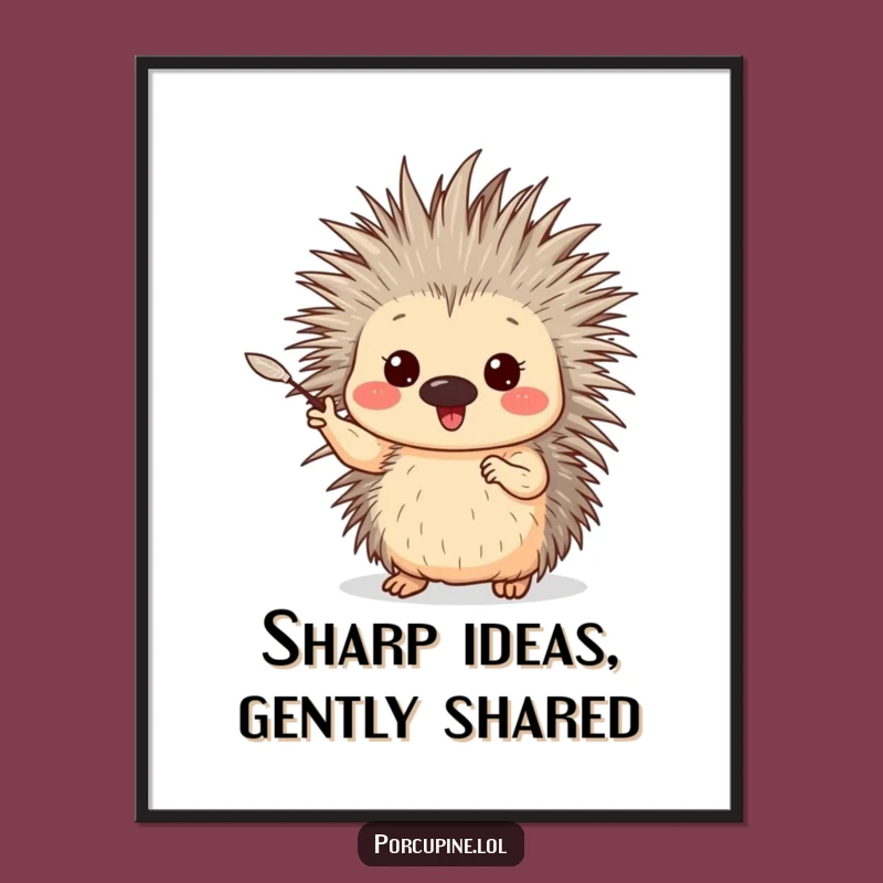 Funny Porcupine Enthusiast Digital Art: Instant Hilarious Gesture Download