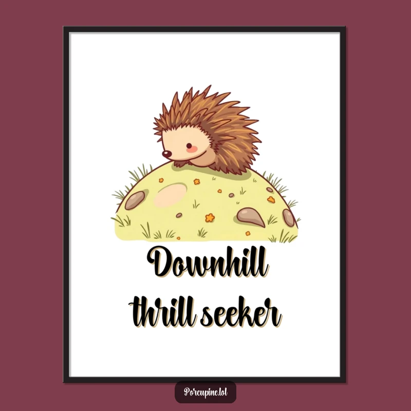 Funny Porcupine Rolling Digital Art - Hilarious Instant Decor Download