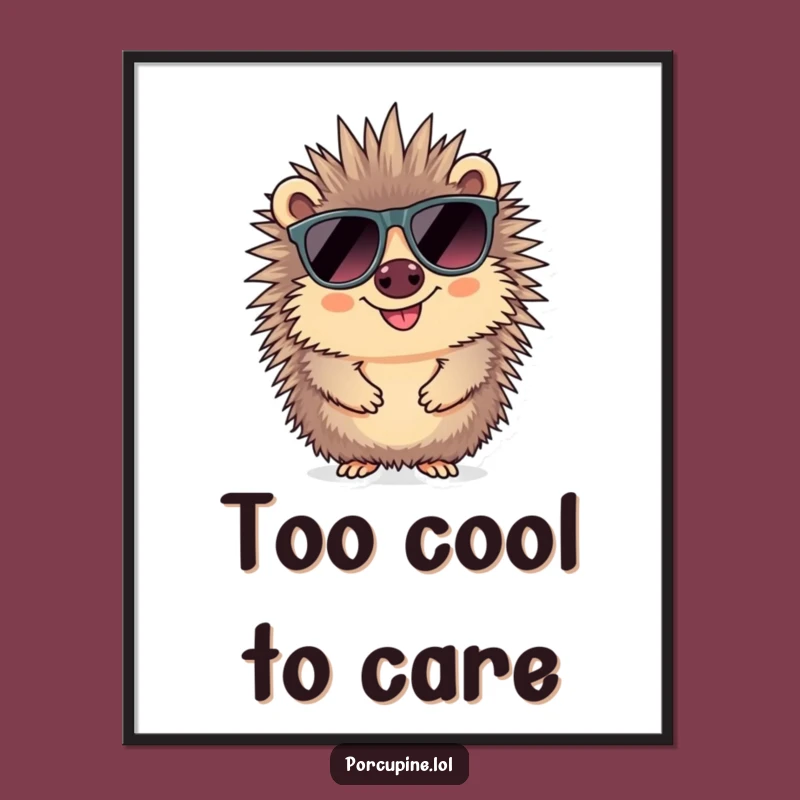 Funny Sunglasses Porcupine Digital Art Print: Instant Cool Decor!