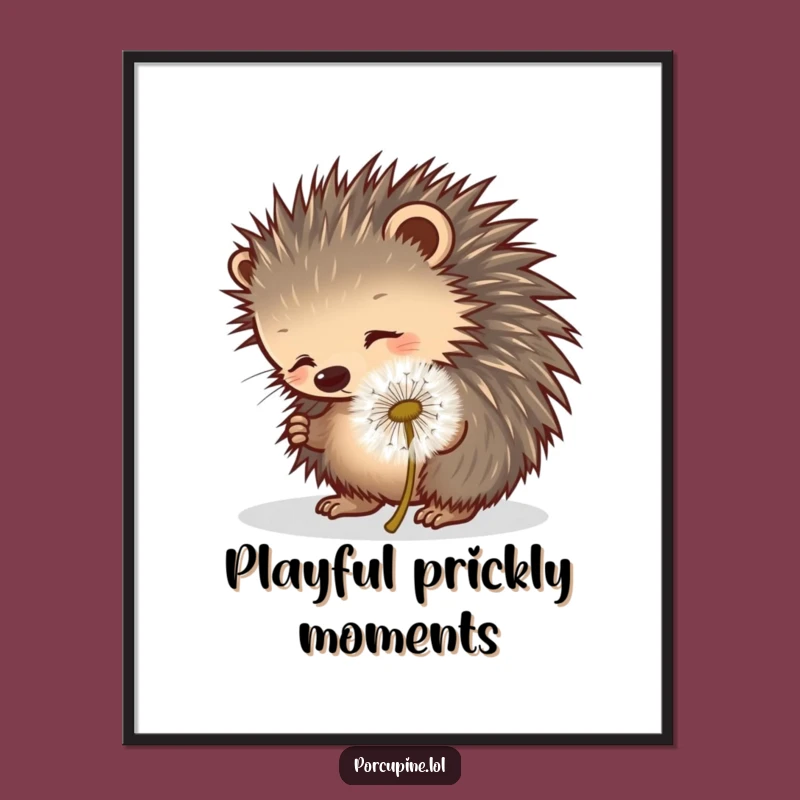 Funny Porcupine Dandelion Digital Art: Instant Playful Whimsy!