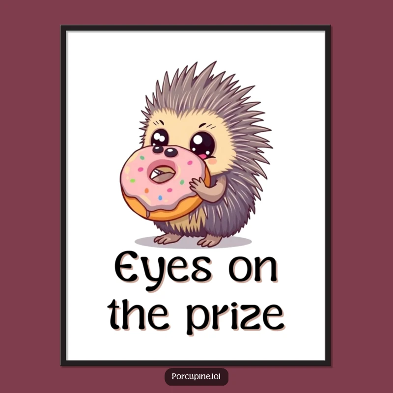 Printable Funny Porcupine Donut Art: Instantly Add Sweetness and Humor to Your Walls