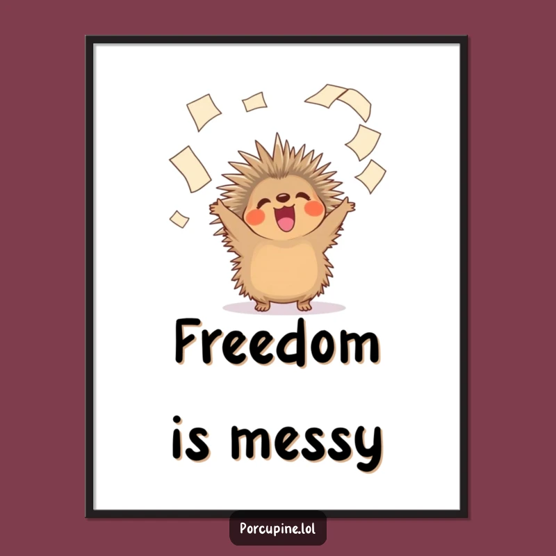 Printable Funny Porcupine Paper Toss Art: Instantly Brighten Your Walls with Humor