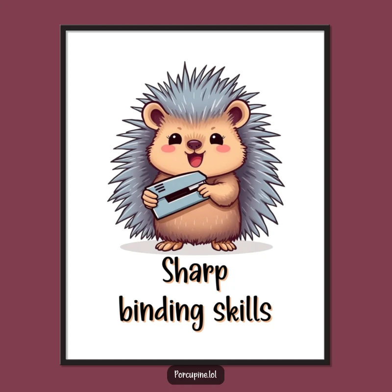 Funny Porcupine Digital Art - Stapler Victory, Perfect Funny Gift