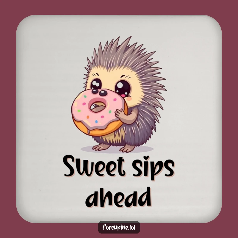 Charming Funny Porcupine Donut Coasters: Protect Surfaces with Sweet Style