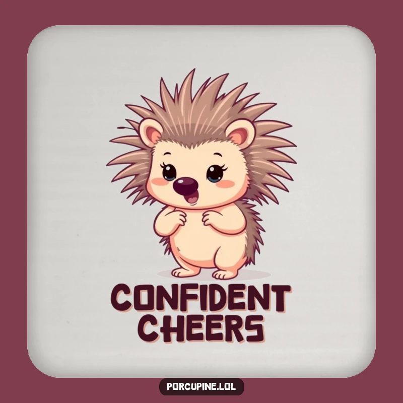 Funny Confident Porcupine Coaster Set: Protect Surfaces with Bold Style Gift