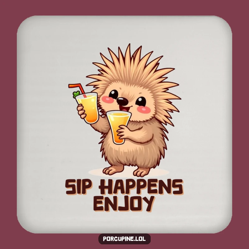 Funny Cocktail Porcupine Coaster: Cheers to Your Surfaces!