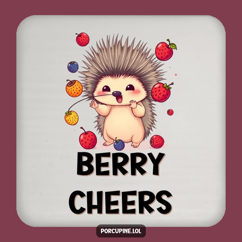 Funny Juggling Porcupine Coaster: Protect Surfaces with Skillful Humor