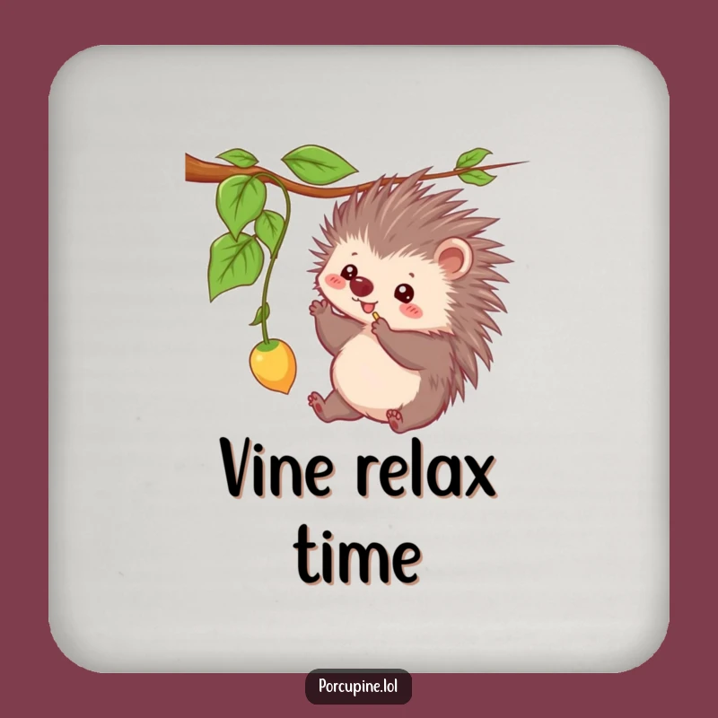 Funny Kawaii Porcupine Coaster: Playful Prickles Protection Gift