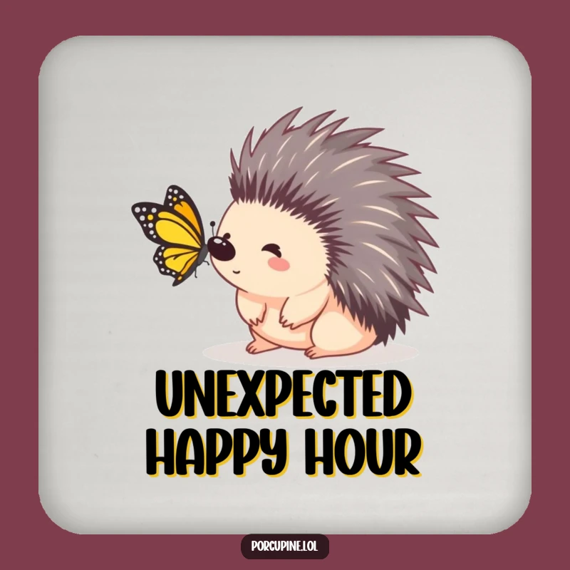 Funny Porcupine Coaster: Protect Surfaces with Surprising Humor!