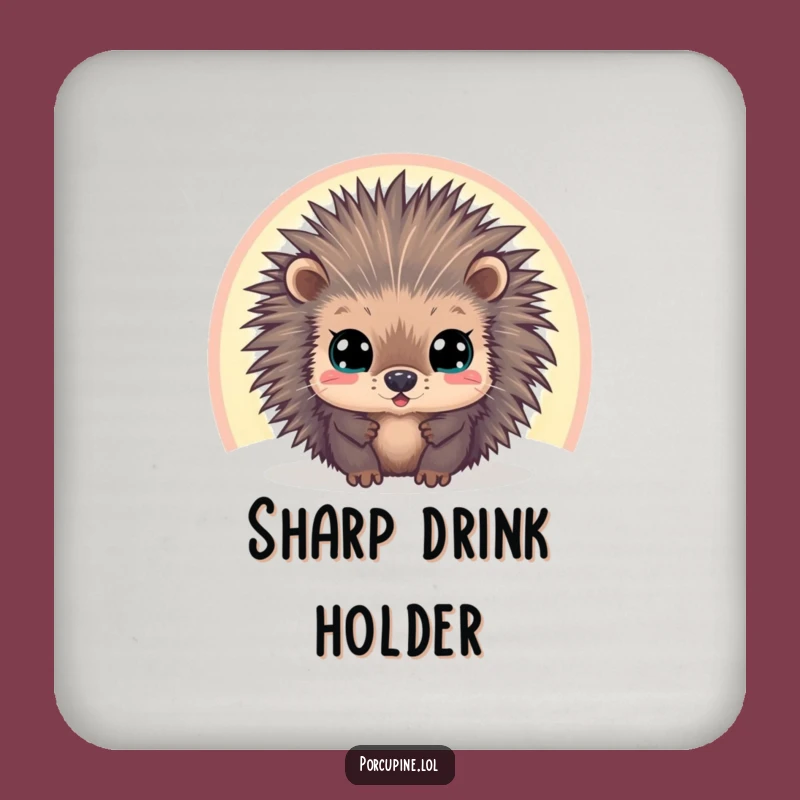Funny Porcupine Rainbow Coaster: Wide-Eyed Protection for Hilarious Surfaces