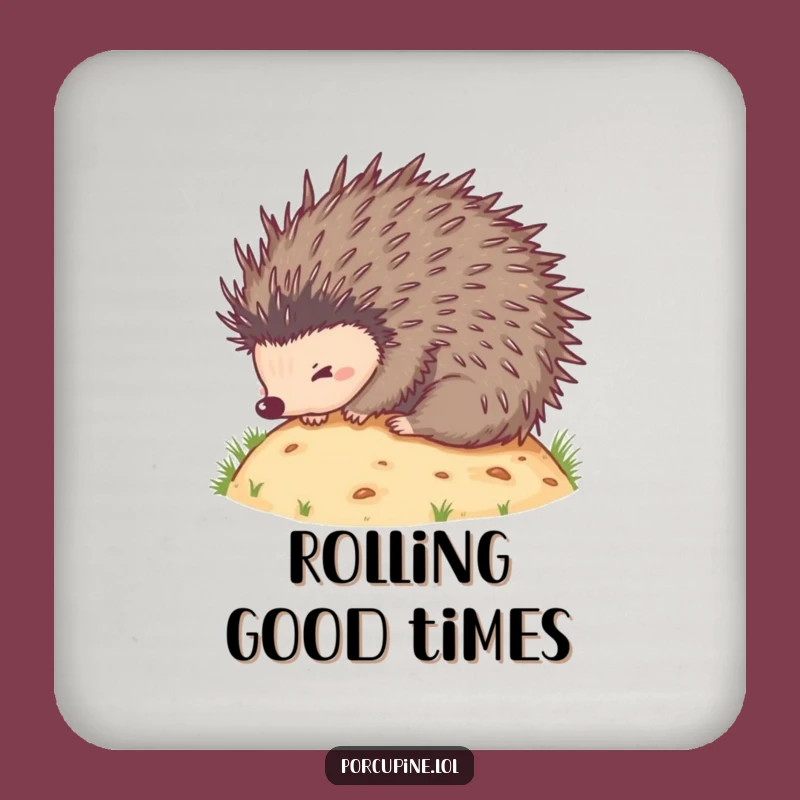 Funny Porcupine Rolling Drink Coaster - Prickly Protection for Tables Gift