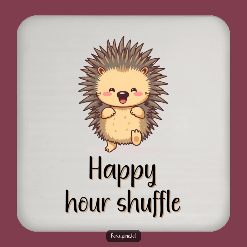 Funny Porcupine Shuffle Coaster Set: Protect Surfaces with Dancing Fun Gift