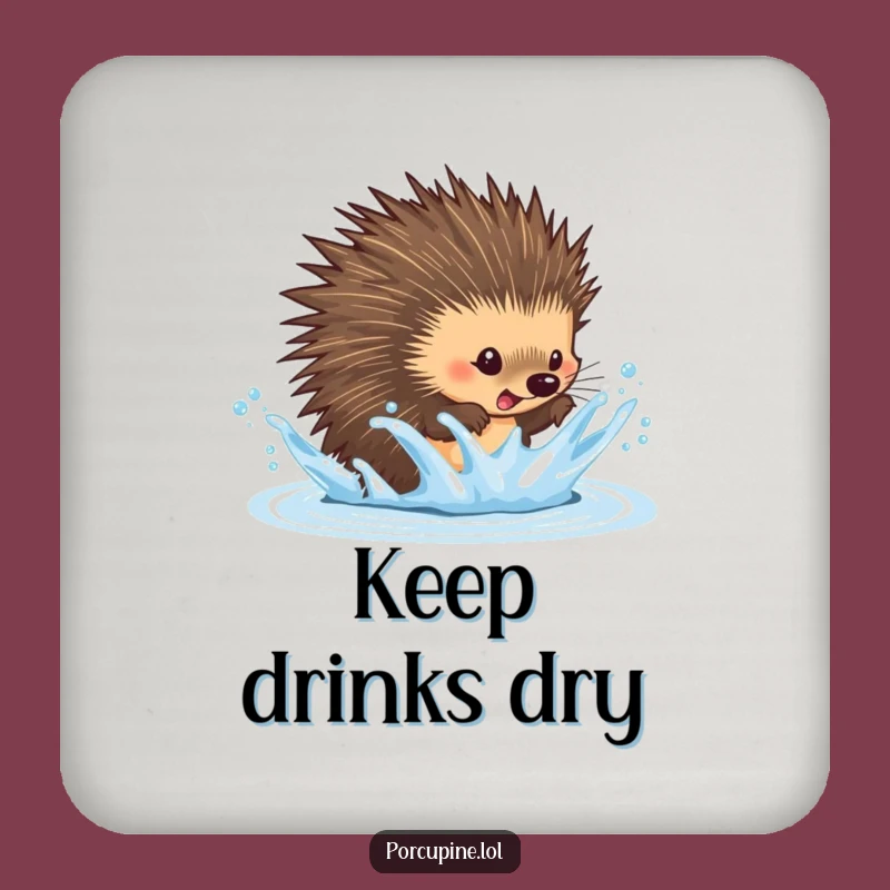 Funny Dodging Porcupine Coaster: Hilarious Protection from Splashes!