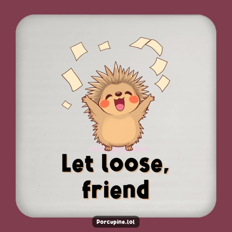 Playful Funny Porcupine Paper Toss Coasters: Protect Surfaces with Hilarious Style