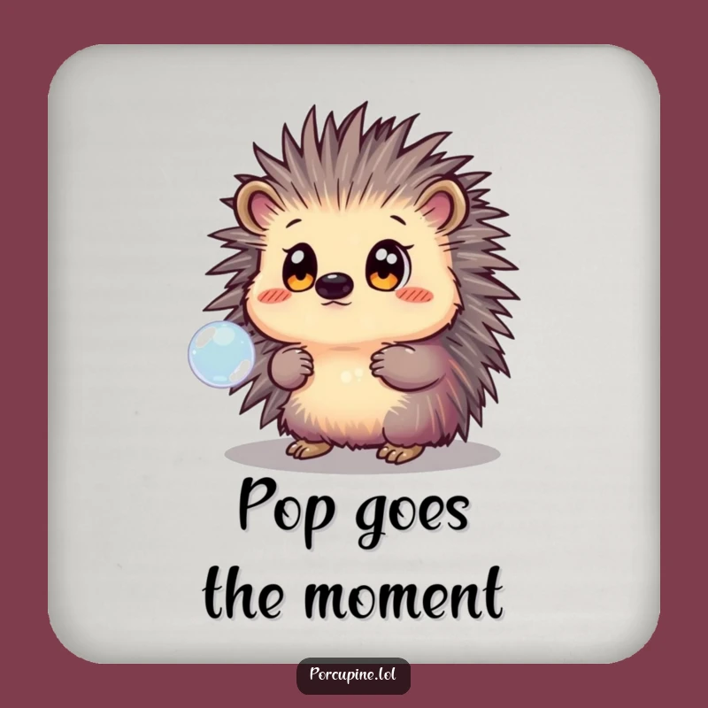 Funny Porcupine Bubble Coaster: Protect Surfaces with Whimsical, Humorous Art