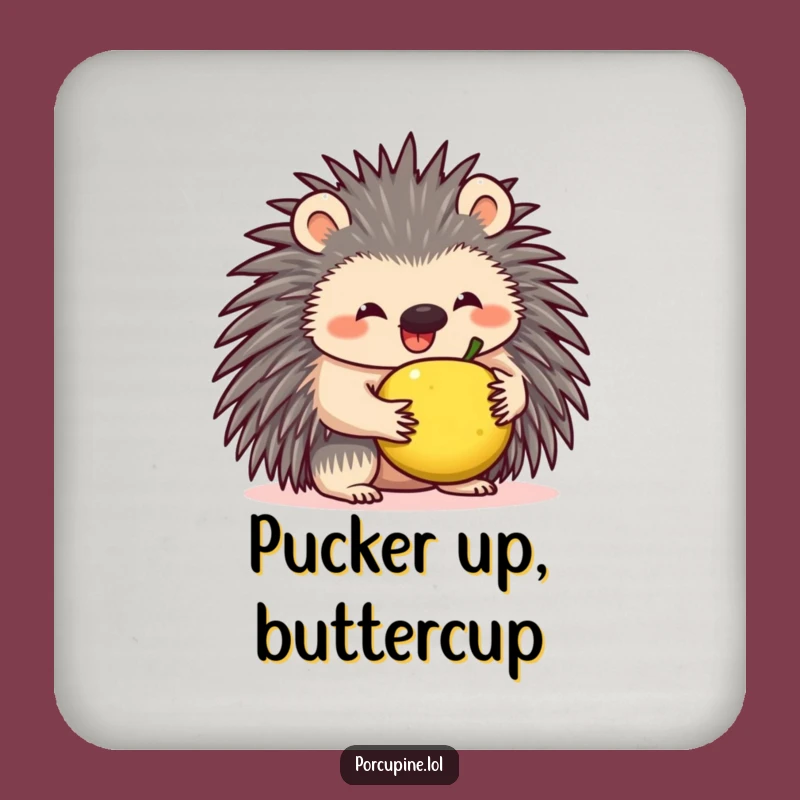 Funny Porcupine Fruit Balance Drink Coaster - Hilarious Protection for Your Surfaces
